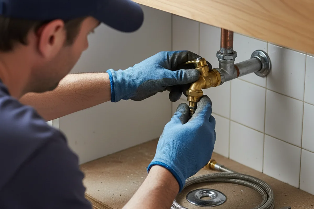 Shutoff valve and fitting work during Emergency Plumbing in Strausstown